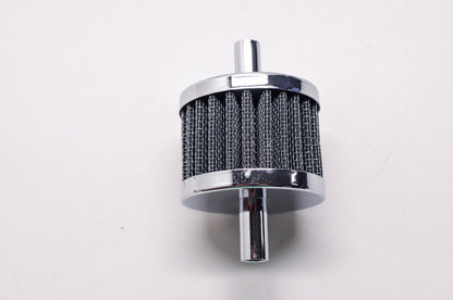 New Custom Chrome Chrome Dual Intake Crankcase Breather Filter NOS