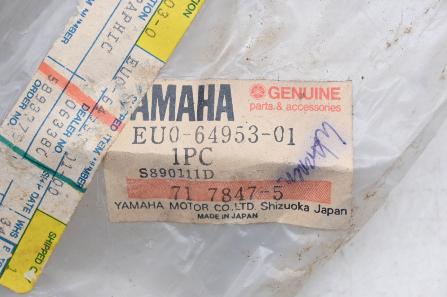 New OEM Yamaha EU0-64953-01-00 WaveRunner Emblem Graphic A Plate NOS
