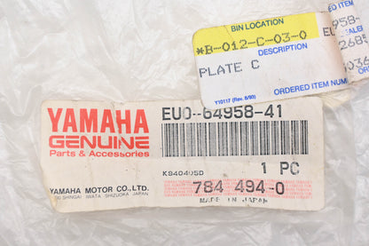 New OEM Yamaha EU0-64958-41-00 Graphic Plate C NOS