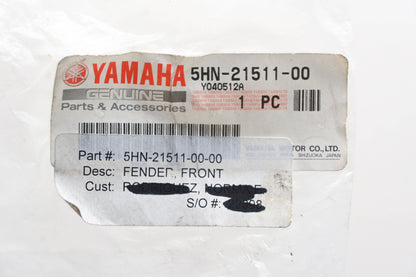 New OEM Yamaha 5HN-21511-00-00 Blue Front Number Plate Fender NOS