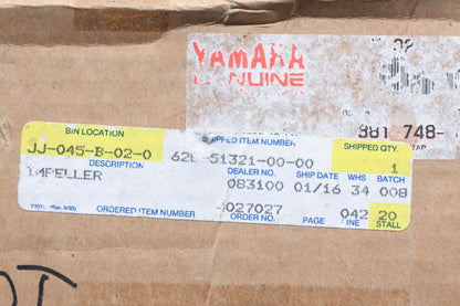 New OEM Yamaha 62E-51321-00-00 Impeller NOS
