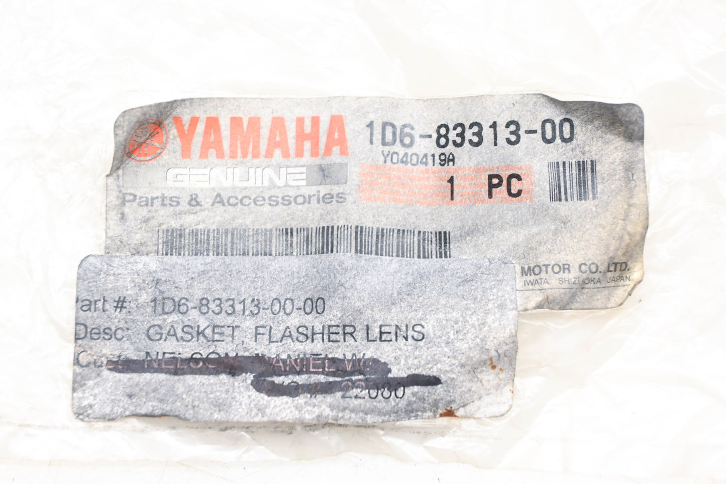 New OEM Yamaha 1D6-83313-00-00 Flasher Lens Gasket NOS