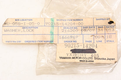 New OEM Yamaha 90215-14204-00 Lock Washer NOS