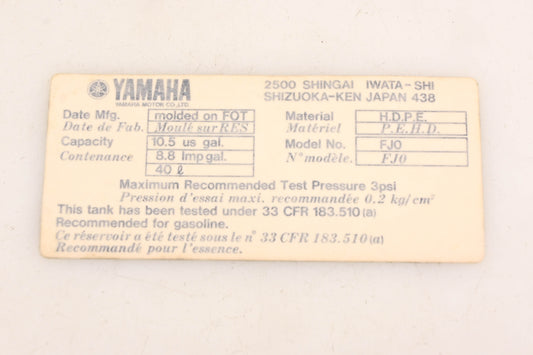 New OEM Yamaha FJ0-64183-A1-00 Caution Label Decal NOS