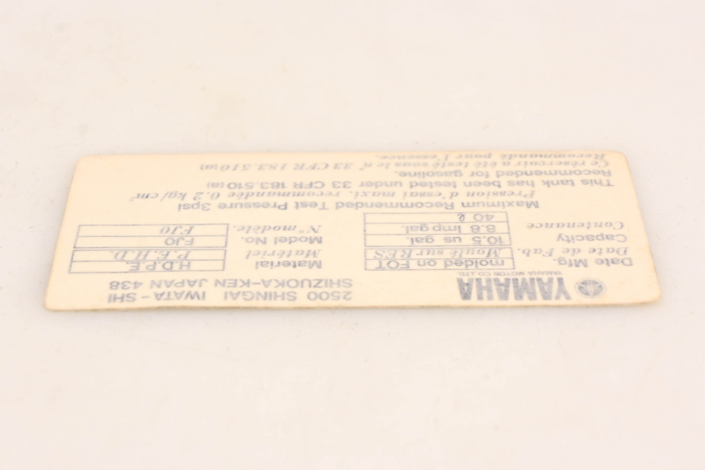 New OEM Yamaha FJ0-64183-A1-00 Caution Label Decal NOS
