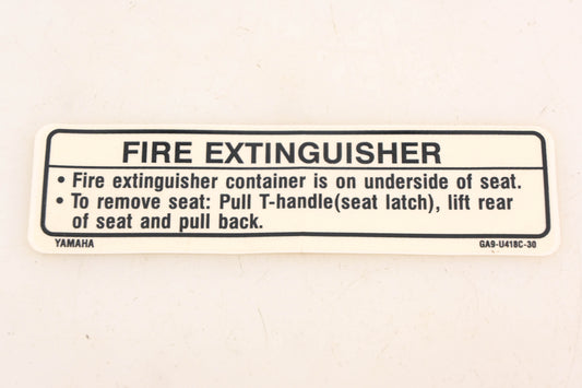 New OEM Yamaha GA9-U418C-30-00 Fire Extinguisher Label Decal NOS