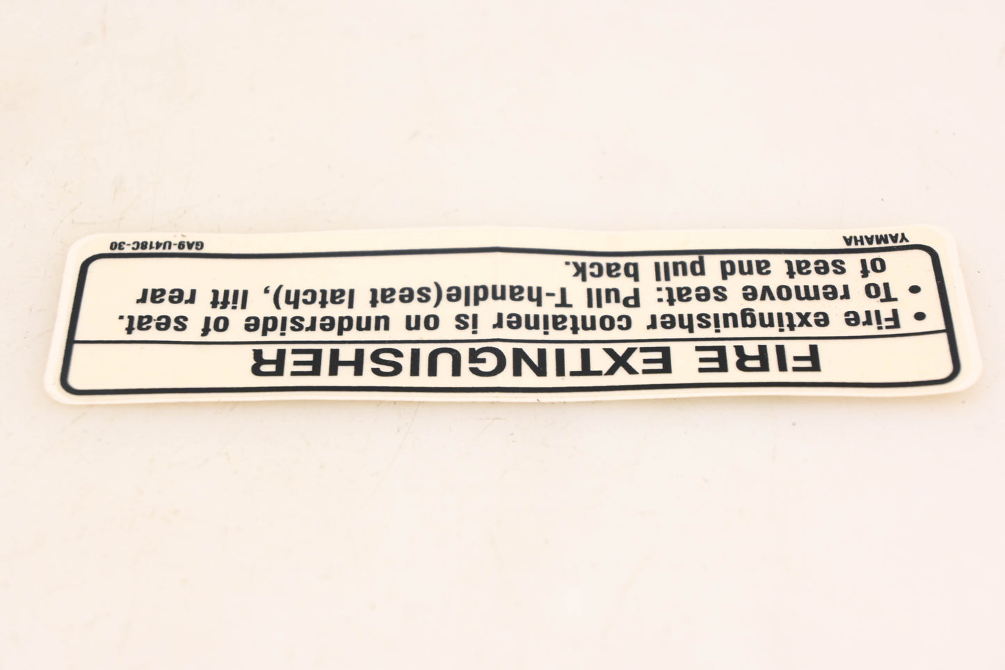 New OEM Yamaha GA9-U418C-30-00 Fire Extinguisher Label Decal NOS