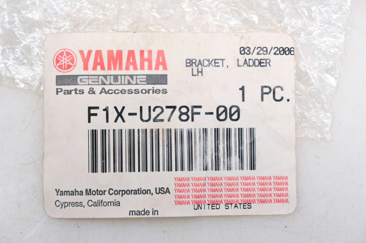 New OEM Yamaha F1X-U278F-00-00 Lefthand Ladder Bracket NOS