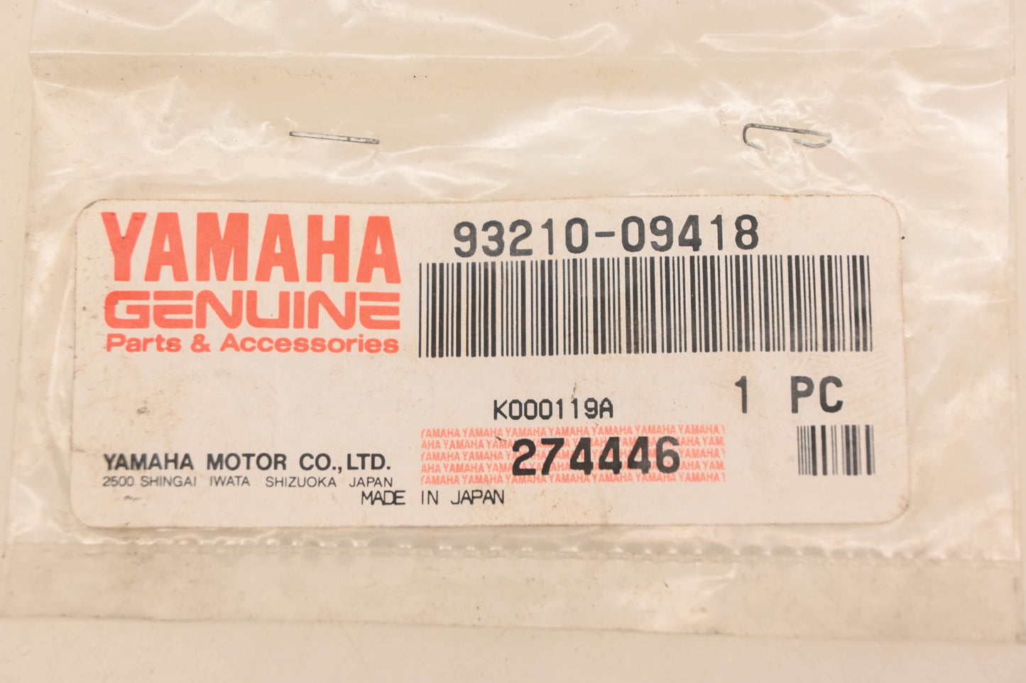New OEM Yamaha 93210-09418-00 O Ring NOS