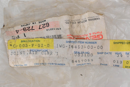 New OEM Yamaha 1WG-14453-00-00 Air Cleaner Joint NOS