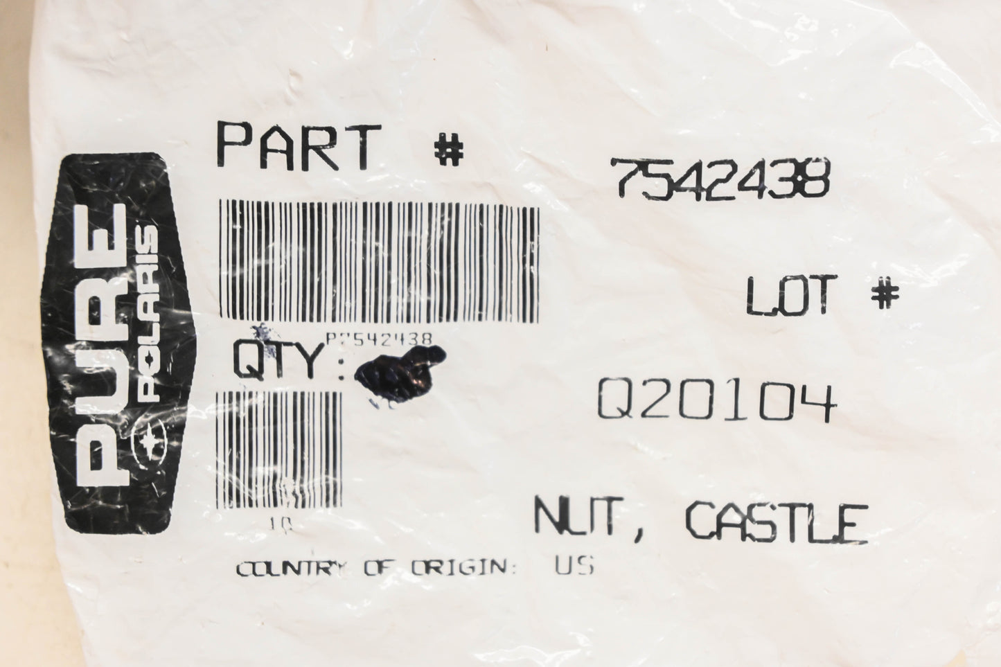 New OEM Polaris 7542438 Castle Nuts Qty 3 NOS