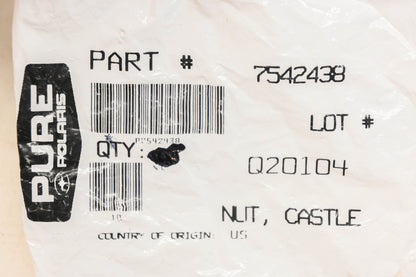 New OEM Polaris 7542438 Castle Nuts Qty 3 NOS