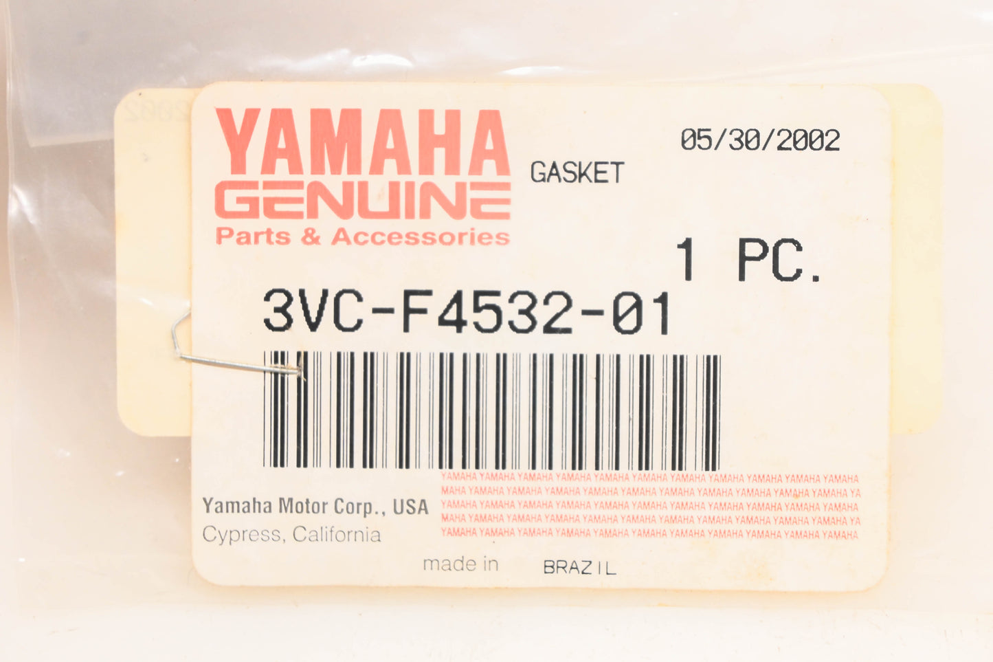 New OEM Yamaha 3VC-F4532-01-00 Gasket NOS
