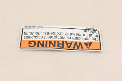 New OEM Yamaha 5UG-K8483-00-00 Warning Decal NOS