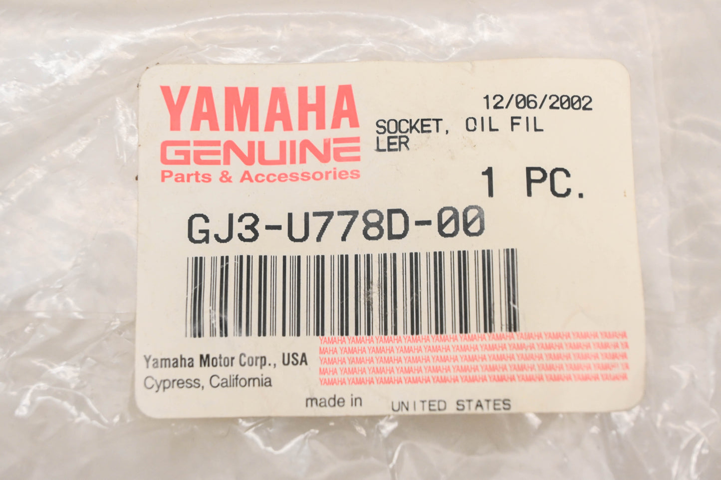 New OEM Yamaha GJ3-U778D-00-00 Oil Filler Socket NOS