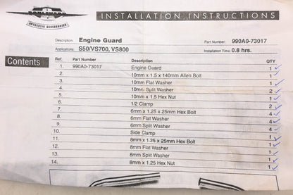 New OEM Suzuki 990A0-73017 Engine Guard Kit S50 VS700 VS800 NOS