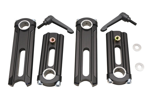 ROX 1R-HA68SEK Black Handlebar Height Adjustable Riser Kit NOS