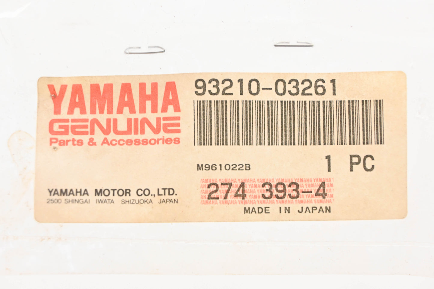 New OEM Yamaha 93210-03261-00 O Ring NOS