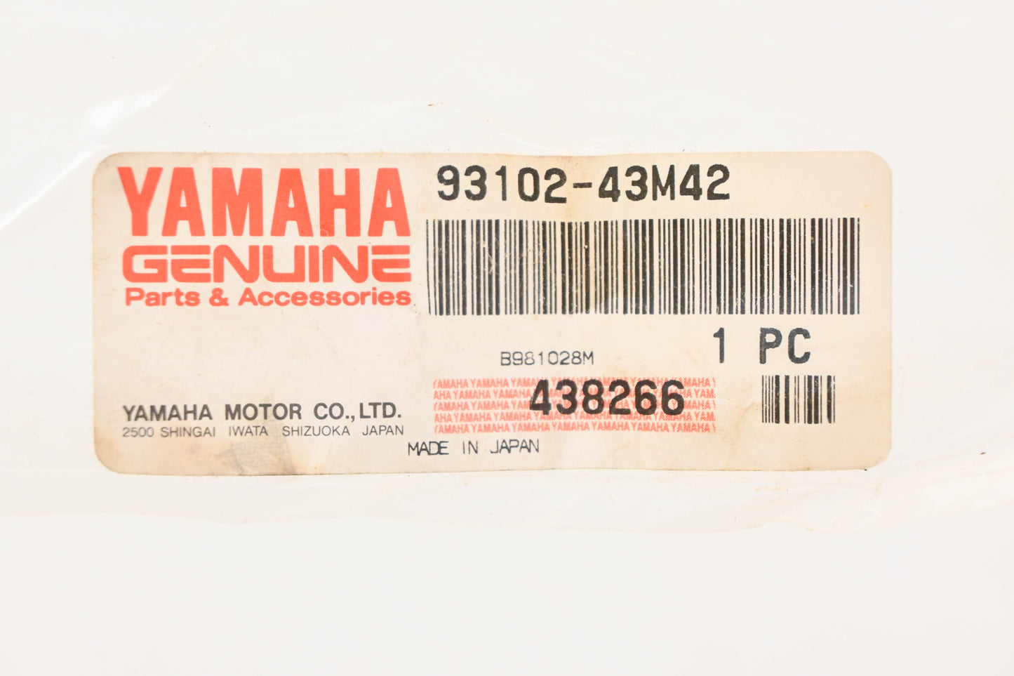 New OEM Yamaha 93102-43M42-00 Oil Seal NOS