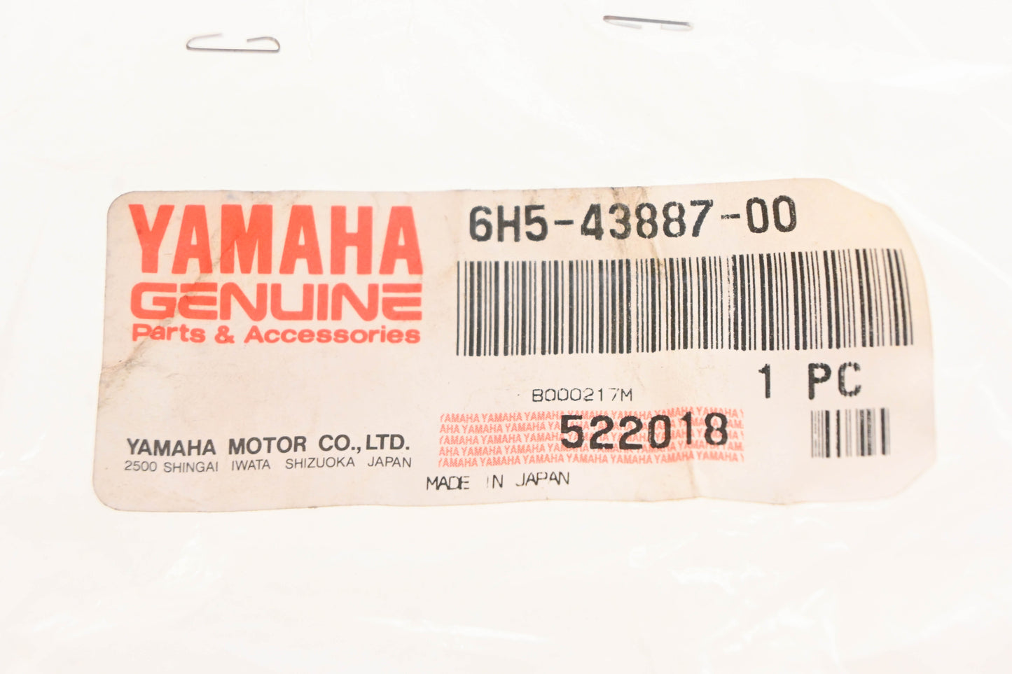 New OEM Yamaha 6H5-43887-00-00 Socket Head Bolt NOS