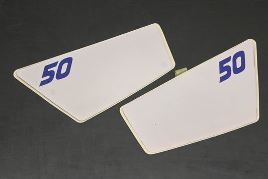 New OEM Yamaha 3PT-2173L-60-00 White Blue PW50 Side Cover Decal Kit NOS