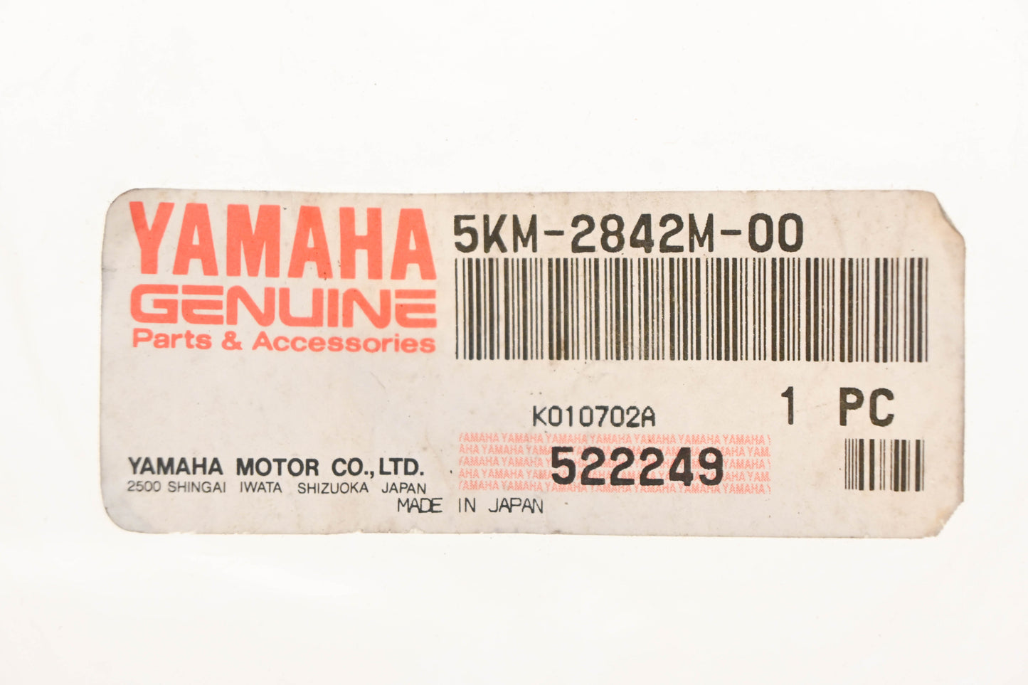 New OEM Yamaha 5KM-2842M-00-00 Black Front Left Carry Bar Cover NOS