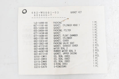 New OEM Yamaha 682-W0001-03-00 Powerhead Gasket Kit NOS