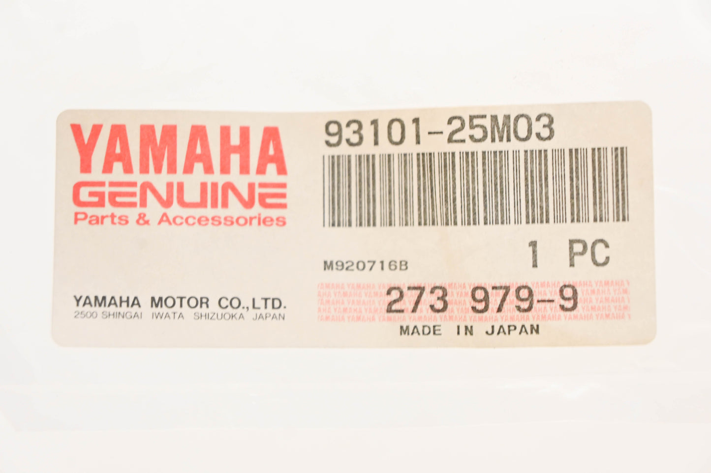 New OEM Yamaha 93101-25M03-00 Oil Seal NOS