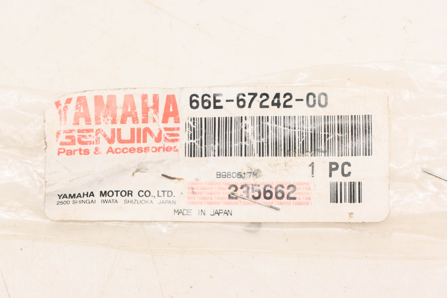 New OEM Yamaha 66E-67242-00-00 Choke Cable NOS