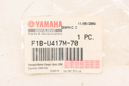 New OEM Yamaha F1B-U417M-70-00 Red 4 Stroke Graphic Decal NOS