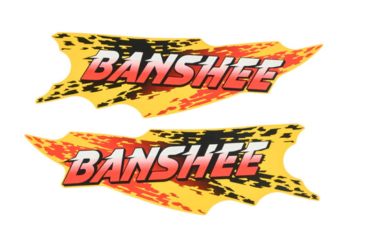 New OEM Yamaha 3GG-2165A-90-00 Yellow/Red Banshee Rear Fender Graphic Decal Kit NOS