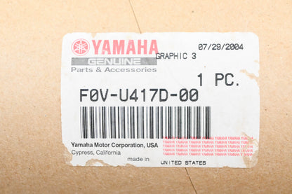 New OEM Yamaha F0V-U417D-00-00 WaveRunner Graphic Decal #3 NOS