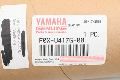 New OEM Yamaha F0X-U417G-00-00 WaveRunner Graphic Decal #6 NOS