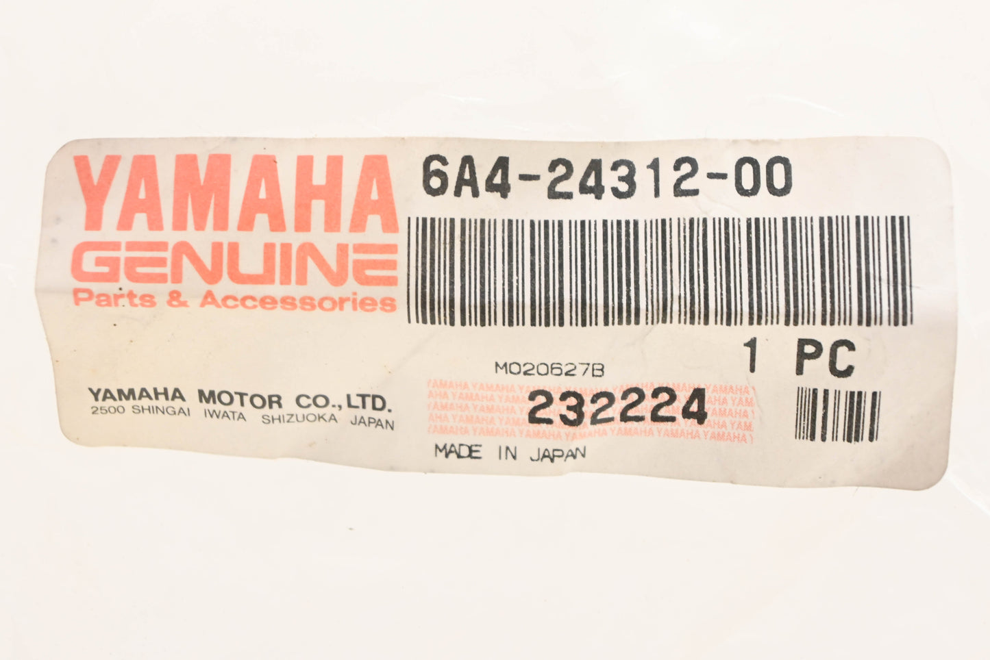 New OEM Yamaha 6A4-24312-00-00 Fuel Pipe Hose NOS