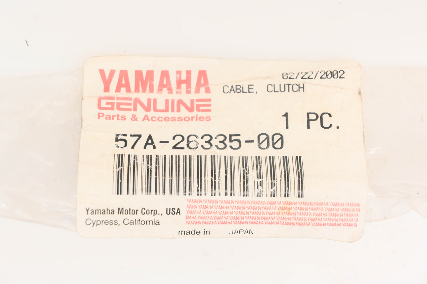 New OEM Yamaha 57A-26335-00-00 Clutch Cable NOS