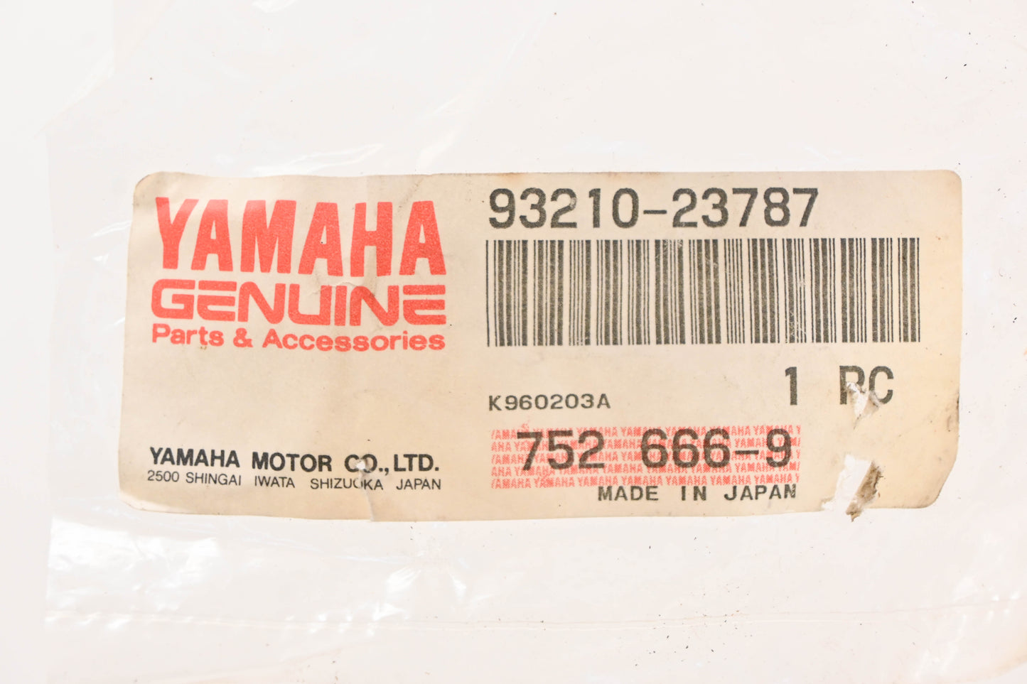 New OEM Yamaha 93210-23787-00 O-Ring NOS