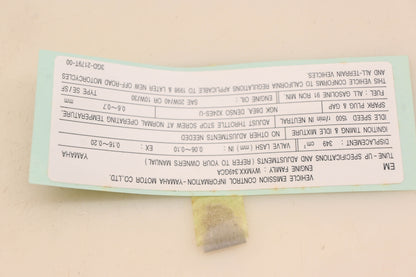 New OEM Yamaha 3GD-2179T-00-00 EPA Label Decal NOS