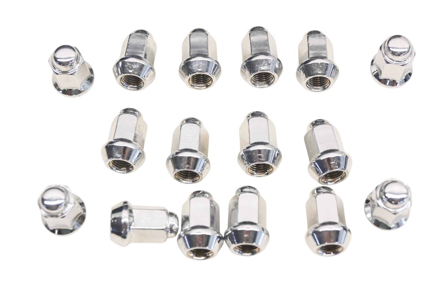 ITP ALUG13BX, 0223-0001 Chrome 3/8-24 Lugnuts Qty 16 NOS