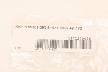 Keihin 99101-393-172, 019-207 Main Jet #172 NOS