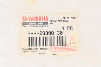 New OEM Yamaha 3HH-28390-30-00 Cowling Graphic Decal Kit NOS