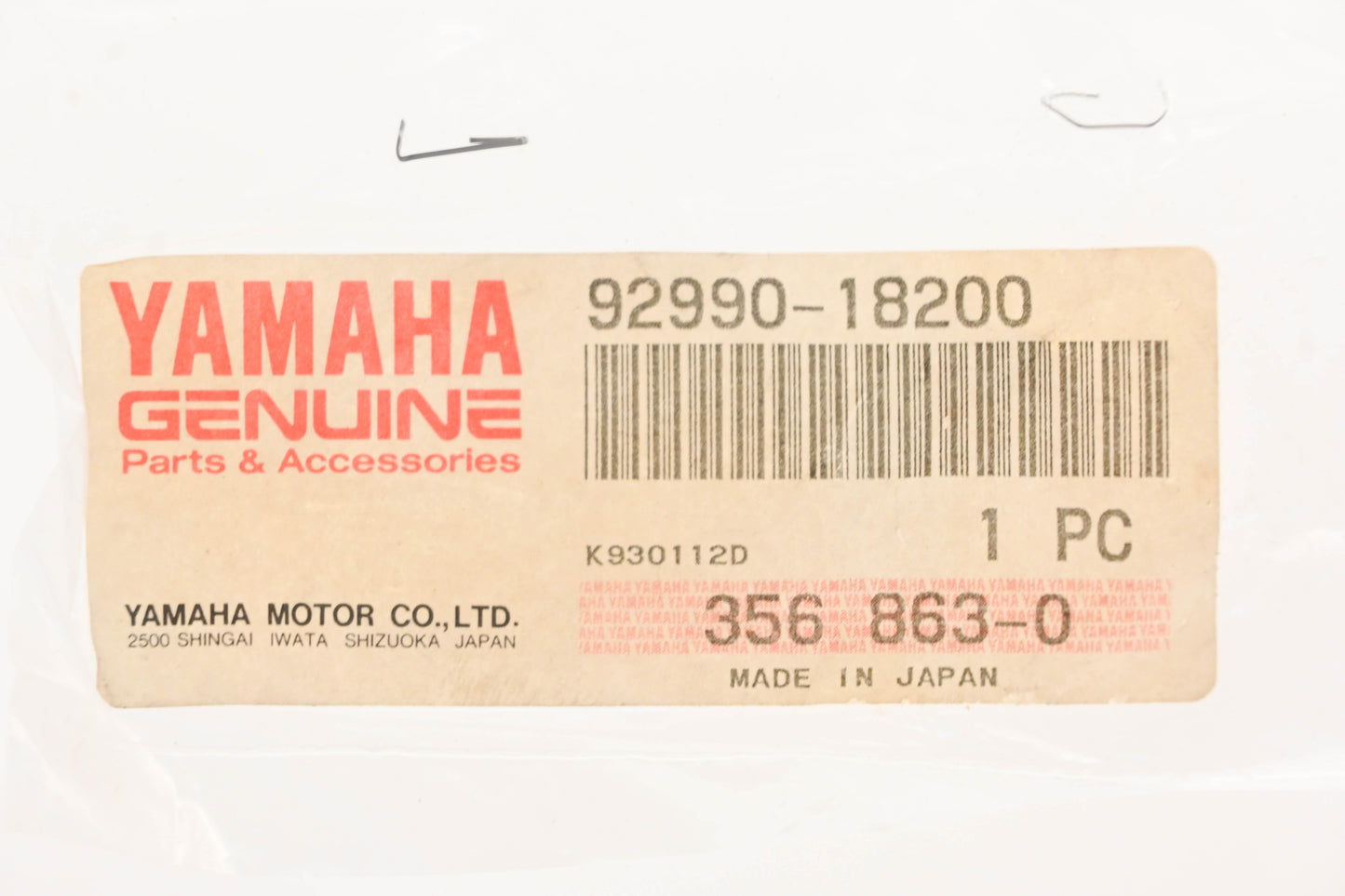 New OEM Yamaha 92990-18200-00 Washer NOS