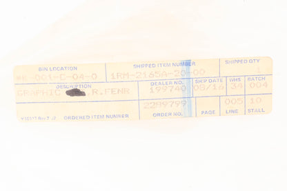 New OEM Yamaha 1RM-2165A-20-00 Right Front Fender Graphic Decal Kit NOS