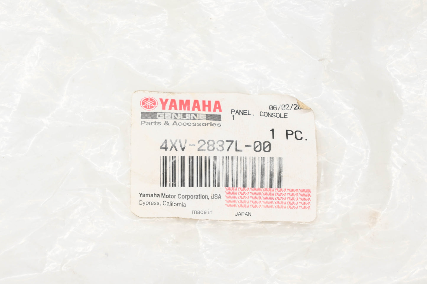 New OEM Yamaha 4XV-2837L-00-00 Console Panel NOS
