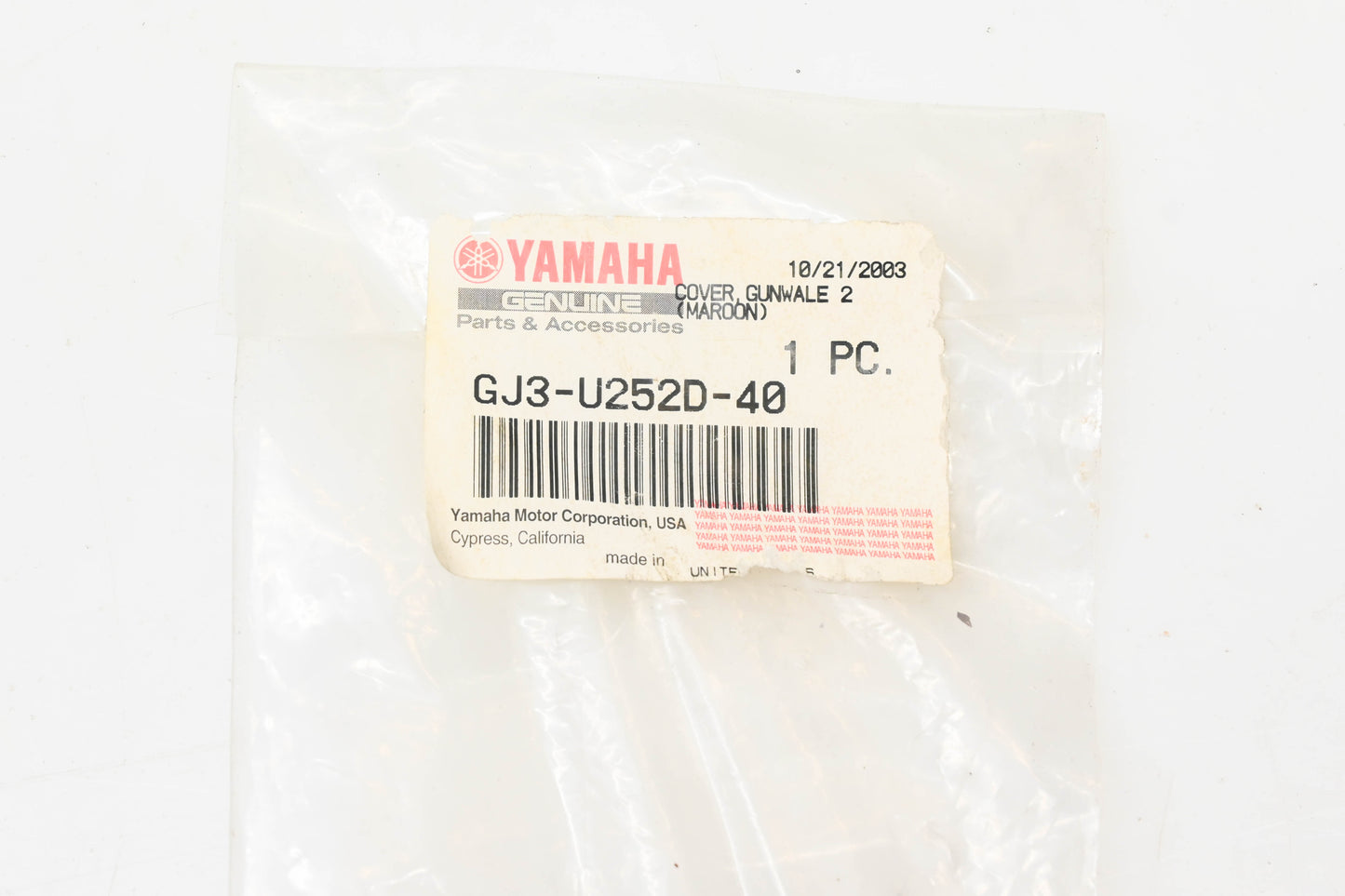 New OEM Yamaha GJ3-U252D-40-00 Gunwale Cover NOS