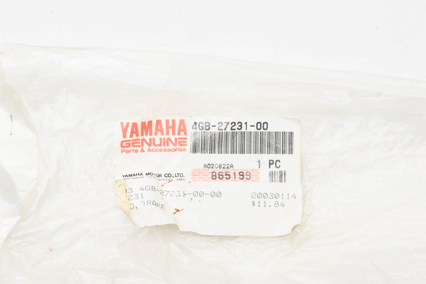 New OEM Yamaha 4GB-27231-00-00 Brake Rod NOS