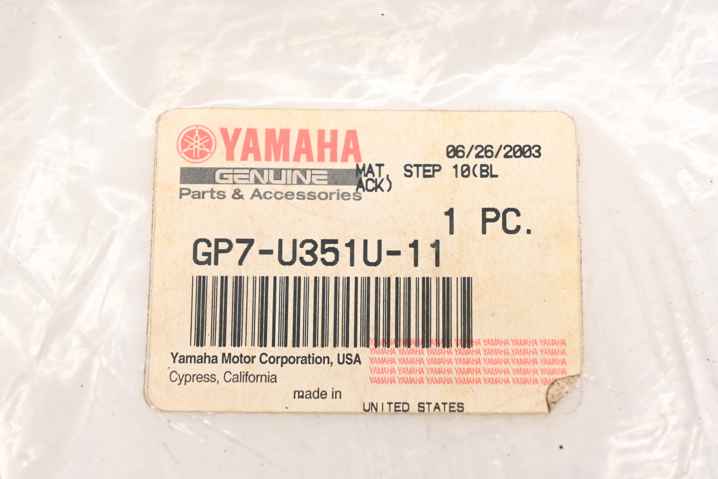 New OEM Yamaha GP7-U351U-11-00 Step Mat #10 NOS