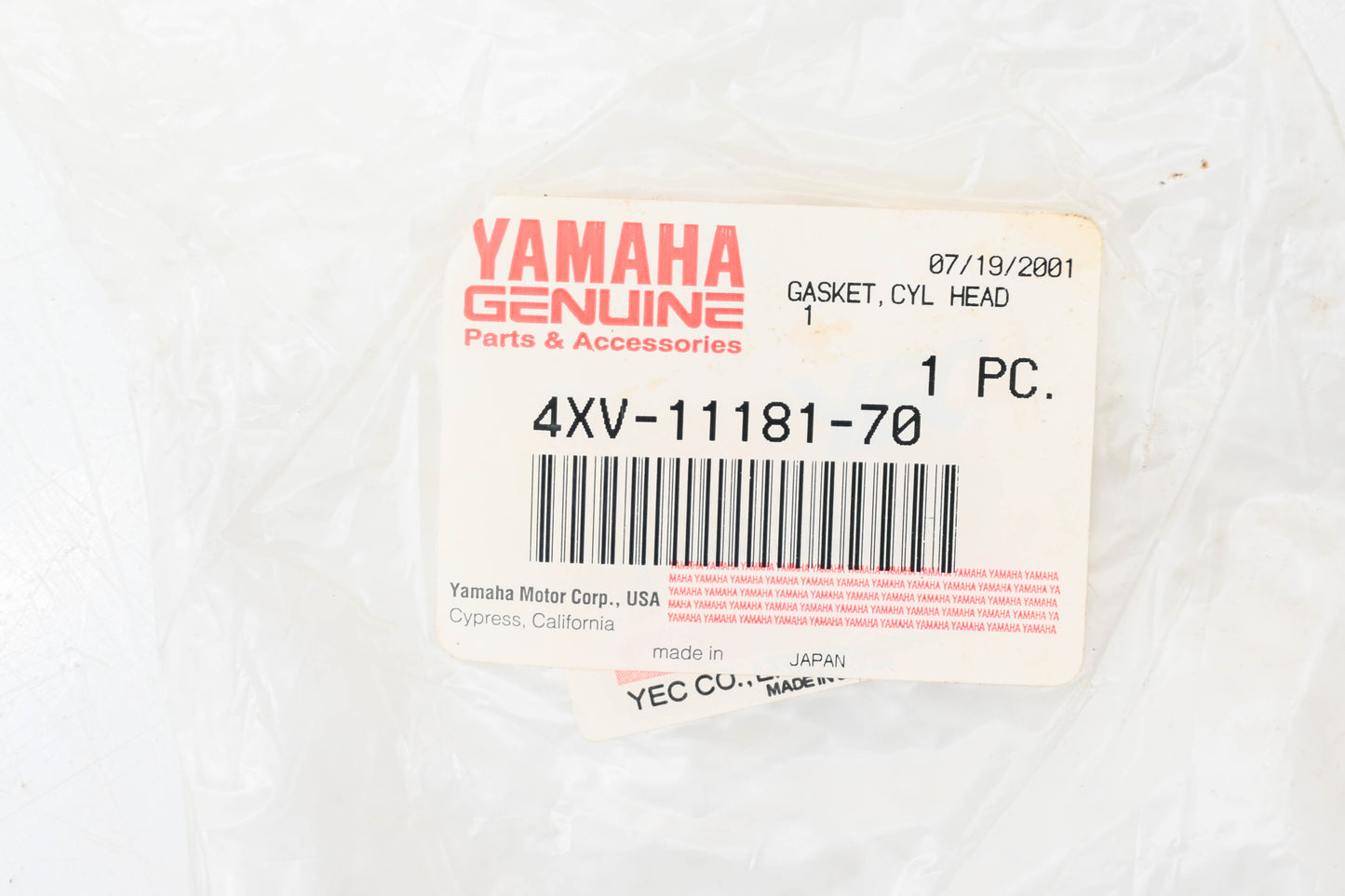 New OEM Yamaha 4XV-11181-70-00 Cylinder Head Gasket NOS