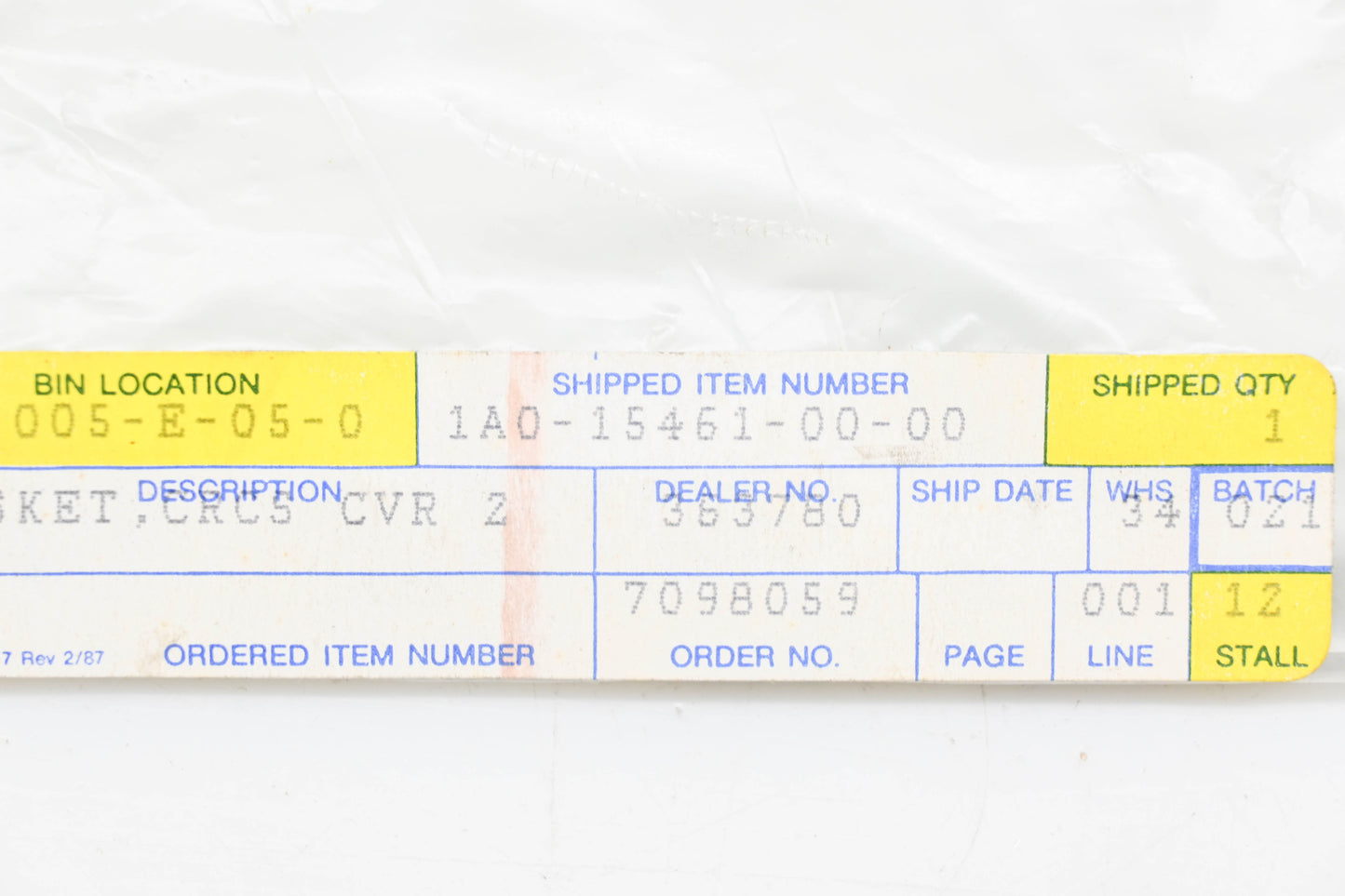 New OEM Yamaha 1A0-15461-00-00 Gasket NOS