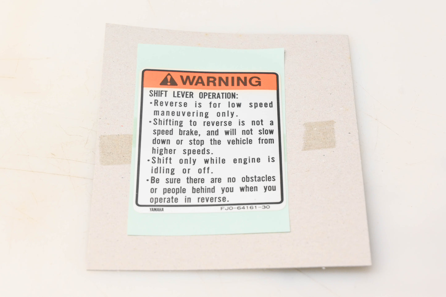 New OEM Yamaha FJ0-64161-30-00 Label Warning NOS