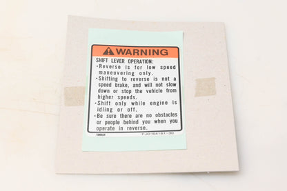 New OEM Yamaha FJ0-64161-30-00 Label Warning NOS